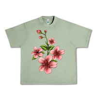 Oil Green pink flowers hibiscus Urban Heavy Tee - Jasminsmagicworld
