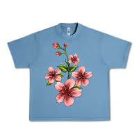Pebble Blue pink flowers hibiscus Urban Heavy Tee - Jasminsmagicworld