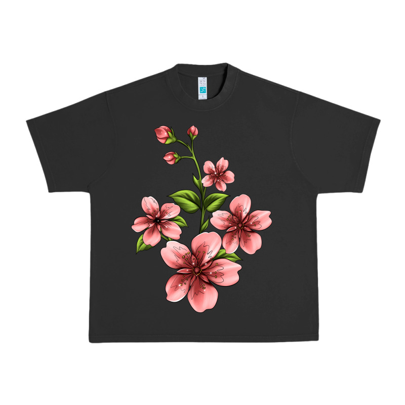 Pink Flowers Hibiscus Urban Heavy Tee by Jasminsmagicworld | Teevron