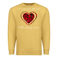 Antique Gold I love you with all my heart Premium Sweatshirt - Bettercallsaul
