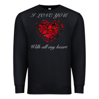 Black I love you with all my heart Premium Sweatshirt - Bettercallsaul