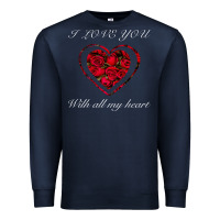 Navy I love you with all my heart Premium Sweatshirt - Bettercallsaul