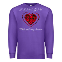 Purple I love you with all my heart Premium Sweatshirt - Bettercallsaul
