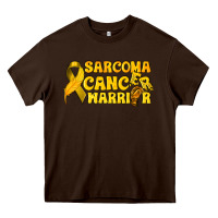 Chocolate Brown Sarcoma Cancer Warrior Heavy Core Tee - texasbilliewilder