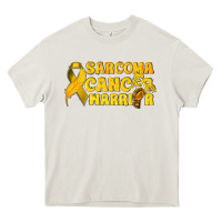Cream Sarcoma Cancer Warrior Heavy Core Tee - texasbilliewilder
