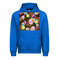 Cobalt Easter rabbit eggs Urban Hoodie - OliviaCreatesArt
