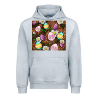 Heather Grey Easter rabbit eggs Urban Hoodie - OliviaCreatesArt