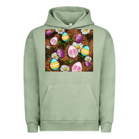 Pigment Oil Green Easter rabbit eggs Urban Hoodie - OliviaCreatesArt