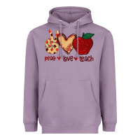 Lavender Peace Love Teach Heavyweight Hoodie - Bettercallsaul