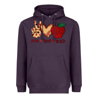 Plum Peace Love Teach Heavyweight Hoodie - Bettercallsaul