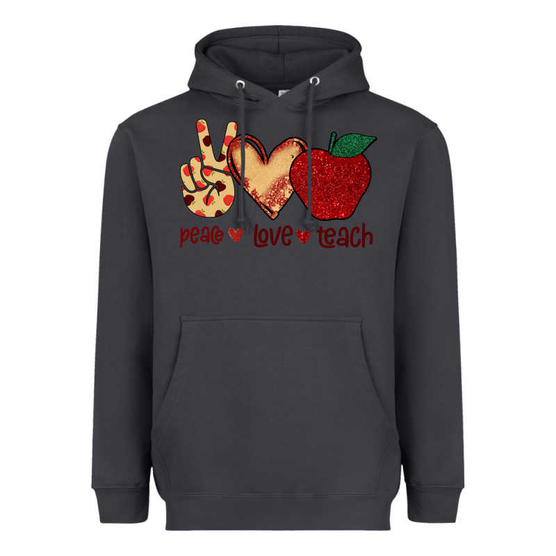 Peace Love Teach Heavyweight Hoodie by Bettercallsaul | Teevron