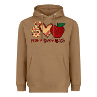 Toasted Coconut Peace Love Teach Heavyweight Hoodie - Bettercallsaul