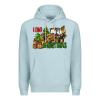 Blue Mist I dig Christmas Premium Hoodie - NancyCooperArtShop
