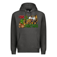 Charcoal Heather I dig Christmas Premium Hoodie - NancyCooperArtShop