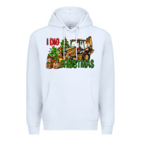 White I dig Christmas Premium Hoodie - NancyCooperArtShop
