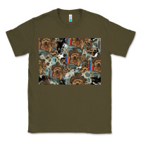 Army Green Dog Pattern Classic Tee - CowhideDigitalArt