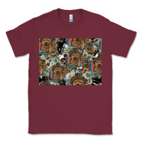 Burgundy Dog Pattern Classic Tee - CowhideDigitalArt