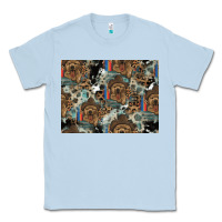 Dusty Blue Dog Pattern Classic Tee - CowhideDigitalArt