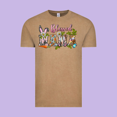 Blessed Mama Easter Vintage Tee Designed By Barkaloodesign