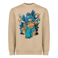 Winter Long Haired Cow Heavyweight Sweatshirt | Teevron