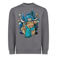 Storm Winter long haired Cow Heavyweight Sweatshirt - NancyCooperArtShop