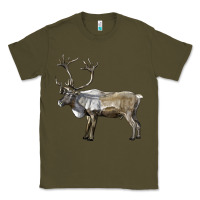 Army Green reindeer buck deer Classic Tee - LillyAllenDesigns