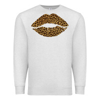 Oatmeal Heather leopard lips Premium Sweatshirt - Bettercallsaul