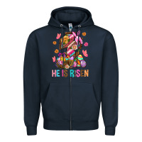 Navy He Is Risen Easter Zipper Hoodie - BundleAndBundleShop