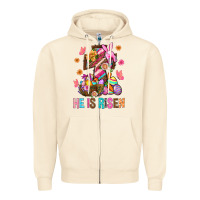 Sandshell He Is Risen Easter Zipper Hoodie - BundleAndBundleShop