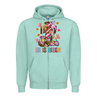 Seafoam He Is Risen Easter Zipper Hoodie - BundleAndBundleShop