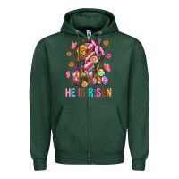 Sports Green He Is Risen Easter Zipper Hoodie - BundleAndBundleShop