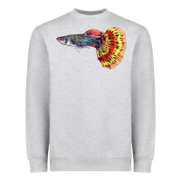 Heather Grey Guppy Fish Heavyweight Sweatshirt - LillyAllenDesigns