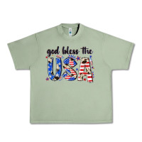 Oil Green god bless the usa Urban Heavy Tee - NancyCooperArtShop