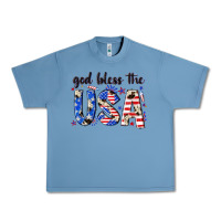 Pebble Blue god bless the usa Urban Heavy Tee - NancyCooperArtShop