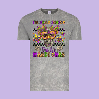 I'm Dead Inside But It's Mardi Gras Vintage Tee Designed By Jasminsmagicworld