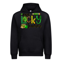 Black St. Patrick's One lucky Teacher Urban Hoodie - OliviaCreatesArt