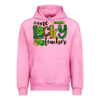 Fuchsia Pink St. Patrick's One lucky Teacher Urban Hoodie - OliviaCreatesArt