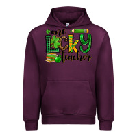 Mauve Wine St. Patrick's One lucky Teacher Urban Hoodie - OliviaCreatesArt