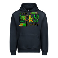 Navy St. Patrick's One lucky Teacher Urban Hoodie - OliviaCreatesArt