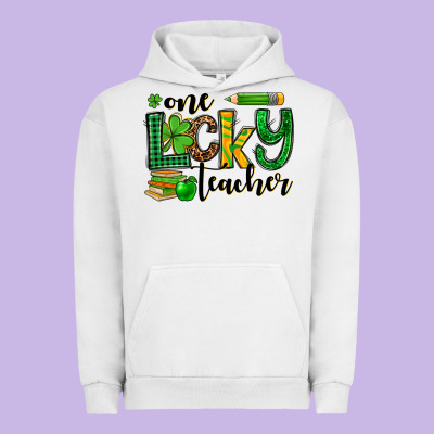 St. Patrick's One Lucky Teacher Urban Hoodie Designed By Oliviacreatesart