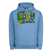 Pigment Pebble Blue St. Patrick's One lucky Teacher Urban Hoodie - OliviaCreatesArt
