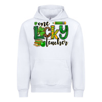 White St. Patrick's One lucky Teacher Urban Hoodie - OliviaCreatesArt