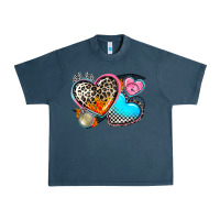 Midnight Navy western leopard  racing  hearts Urban Heavy Tee - AdoDesignShop