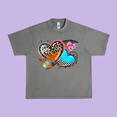 Western Leopard  Racing  Hearts Urban Heavy Tee Designed By Adodesignshop