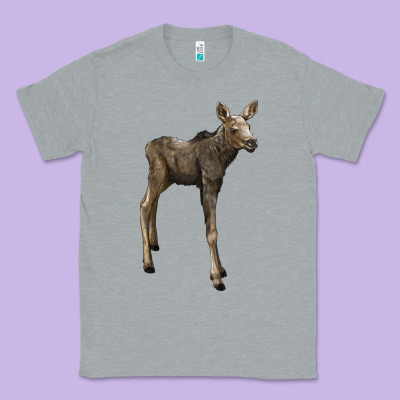 Moose Fawn Deer Classic Tee Designed By Lillyallendesigns