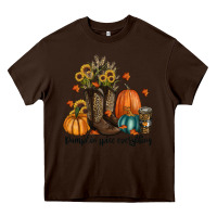 Chocolate Brown pumpkin spice everything Heavy Core Tee - RanaPortraitStore