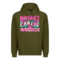 Army Green Breast Cancer Warrior Premium Hoodie - texasbilliewilder