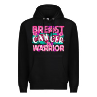 Black Breast Cancer Warrior Premium Hoodie - texasbilliewilder