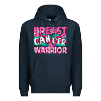 Navy Breast Cancer Warrior Premium Hoodie - texasbilliewilder