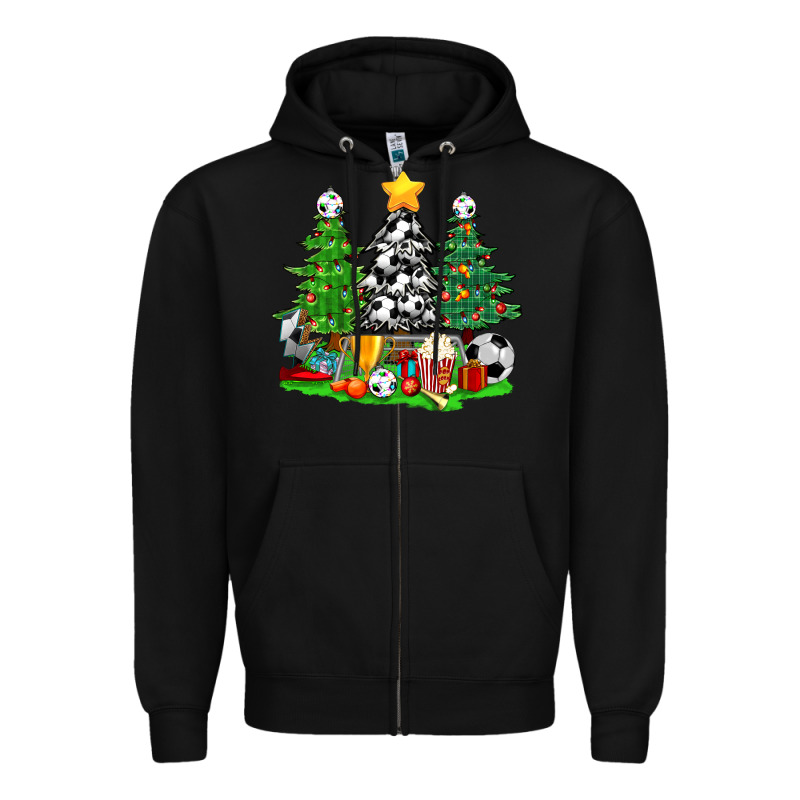 Christmas With Soccer Trees Zipper Hoodie by BundleAndBundleShop | Teevron